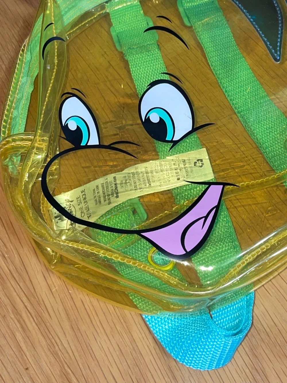 Disney Flounder The Little Mermaid Clear Yellow Backpack Iridescent Fins - OS